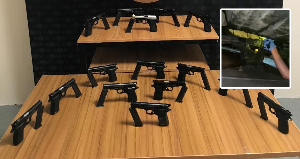 Rize'de durdurulan aracın zulasından 15 adet ruhsatsız silah yakalandı